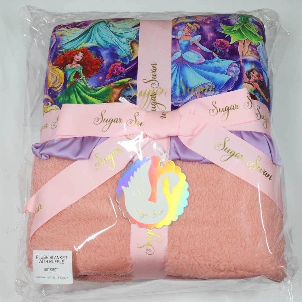 Sugar Swan Princess Bamboo‎ Blanket with Plush Back - 60x60